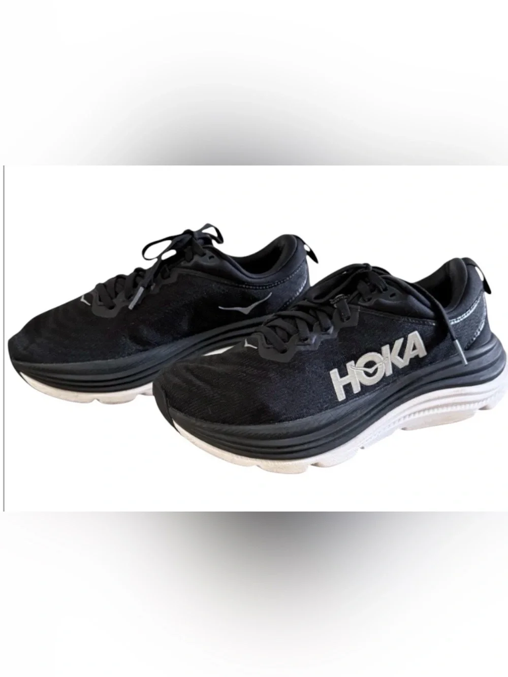 Hoka Bondi 8 women’s 6B lace up black & white running shoes